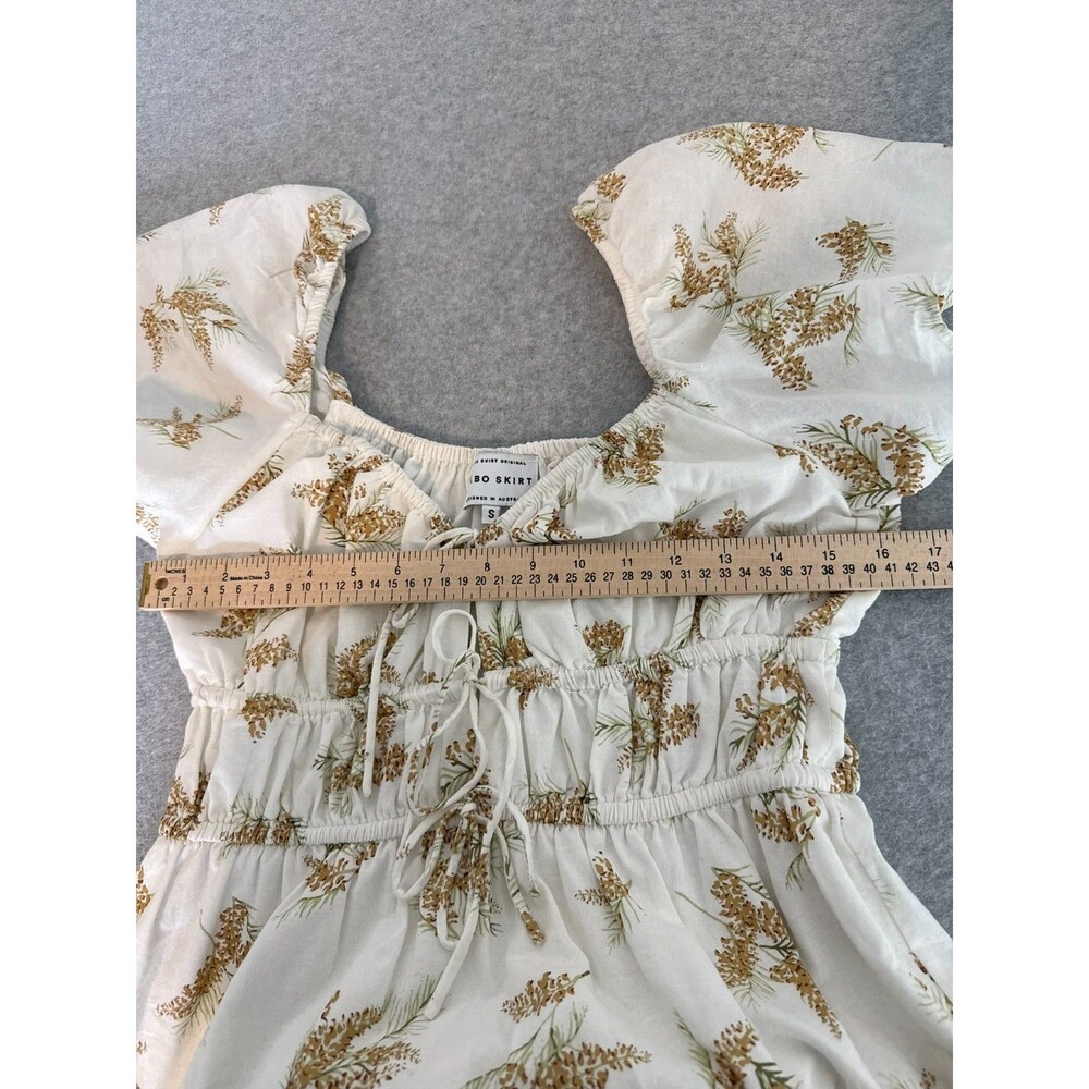 Sabo Skirt Floral Mini Dress Small Ruffled Tiered Babydoll Summer Lined Size S - Picture 7 of 11